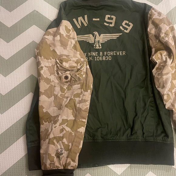 Rocawear Green and Camouflage Bomber Jacket - Picture 10 of 13